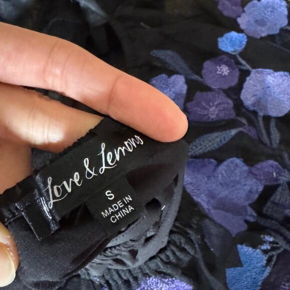 For Love Lemons Kaylee Bold Vibrant Floral Embroidered Sheer Maxi Dress S $348 - Picture 7 of 7